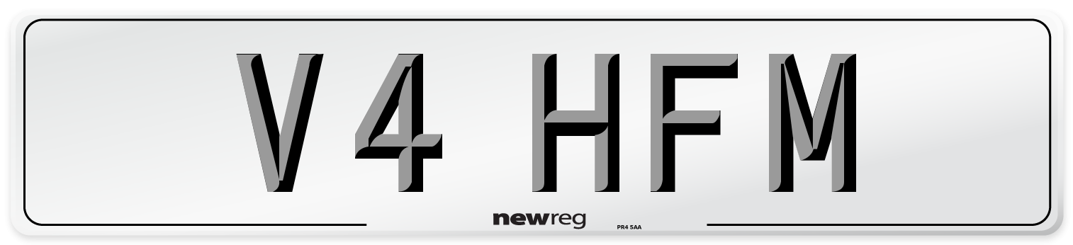 V4 HFM Number Plate from New Reg
